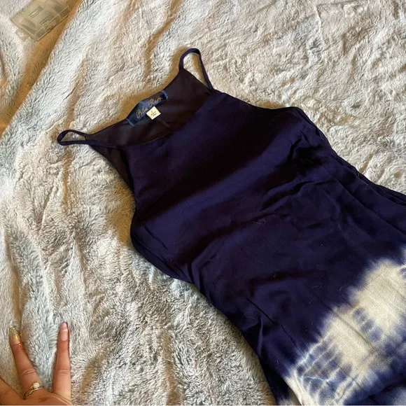 Francesca’s Collection Blue Rain Boho Tie Dye Midi Draped Dress - SMALL - Picture 3 of 10